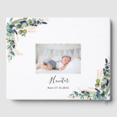 Eucalyptus groen aangepaste foto doop gastenboek (Achterkant)