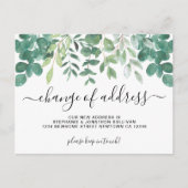 Eucalyptus groen adreswijziging aankondigingskaart (Voorkant)