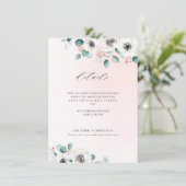 Eucalyptus groen anemoon bloemrijke rustieke bruil informatiekaartje (Staand voorkant)