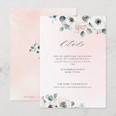 Eucalyptus groen anemoon bloemrijke rustieke bruil informatiekaartje (Voorkant / Achterkant)