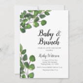Eucalyptus groen baby brunch baby shower kaart (Voorkant)
