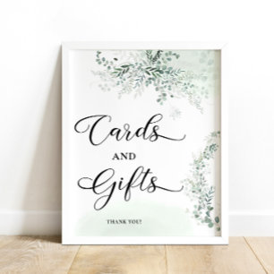 Eucalyptus groen Baby shower Kaarten en geschenken Poster