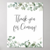 Eucalyptus groen Bedankt voor uw komst Poster (Voorkant)