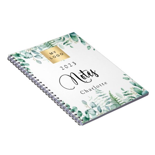 Eucalyptus groen bedrijf logo 2023 notitieboek (Rechterzijde)