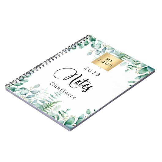 Eucalyptus groen bedrijf logo 2023 notitieboek (Linkerzijde)