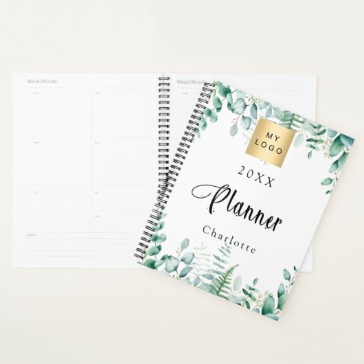 Eucalyptus groen bedrijf logo 2025 planner (Display)
