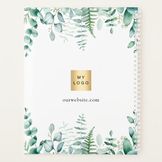 Eucalyptus groen bedrijf logo 2025 planner (Achterkant)