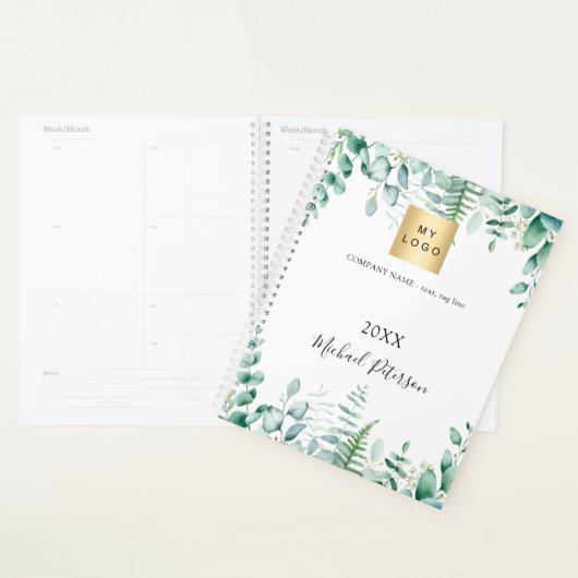 Eucalyptus groen bedrijf logo 2025 planner (Display)