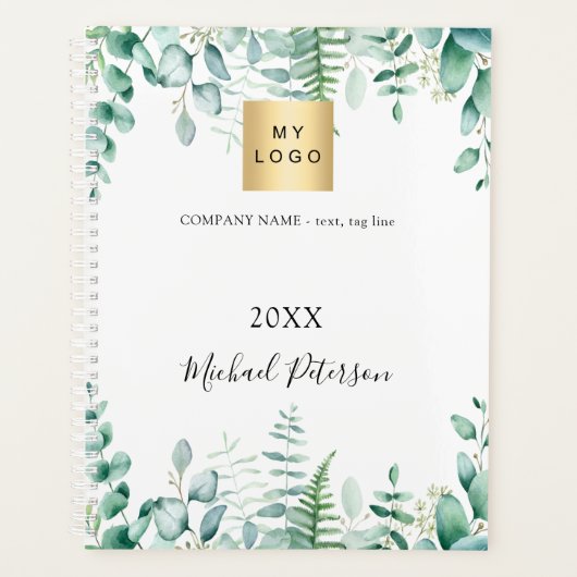 Eucalyptus groen bedrijf logo 2025 planner (Voorkant)