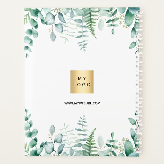 Eucalyptus groen bedrijf logo 2026 planner (Achterkant)