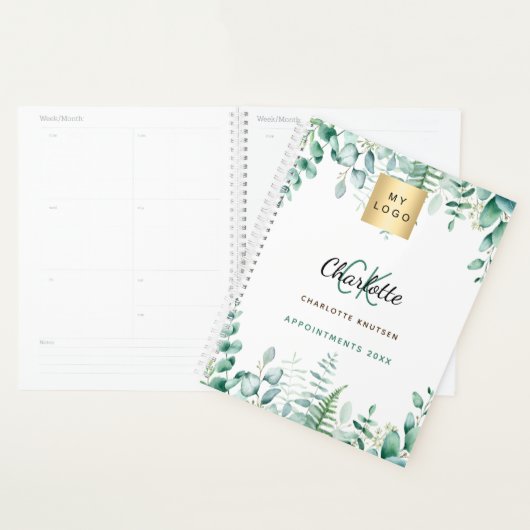 Eucalyptus groen bedrijf logo 2026 planner (Display)
