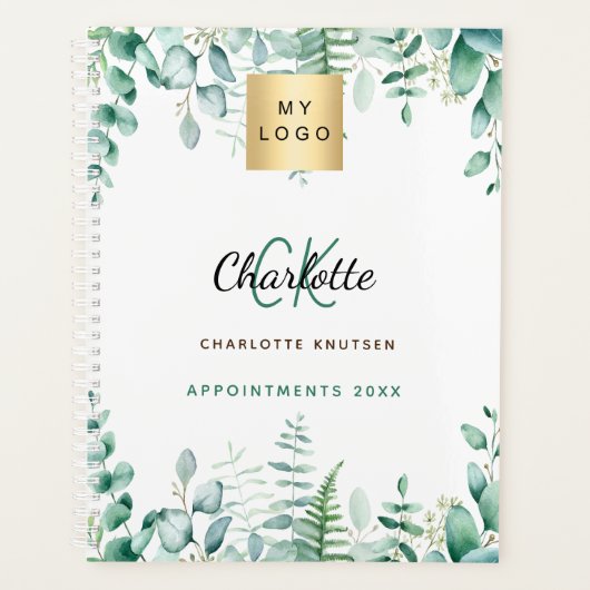 Eucalyptus groen bedrijf logo 2026 planner (Voorkant)