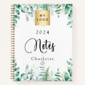 Eucalyptus groen bedrijf logo notitieboek (Voorkant)