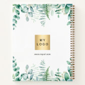 Eucalyptus groen bedrijf logo notitieboek (Achterkant)