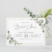 eucalyptus groen belettering vrijgezellenfeest kaart (Staand voorkant)