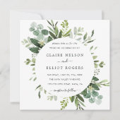 Eucalyptus groen blad bruiloft plein kaart (Voorkant)