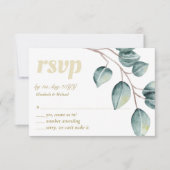 Eucalyptus groen blad bruiloft RSVP MENU (Voorkant)
