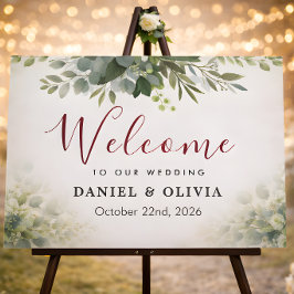 Eucalyptus groen blad Bruiloft Welkom Bord Poster