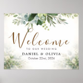 Eucalyptus groen blad Bruiloft Welkom Bord Poster (Voorkant)