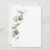 Eucalyptus groen blad bruiloftsreceptie kaart (Achterkant)