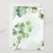 Eucalyptus groen blad foto Doop Uitnodiging (Achterkant)