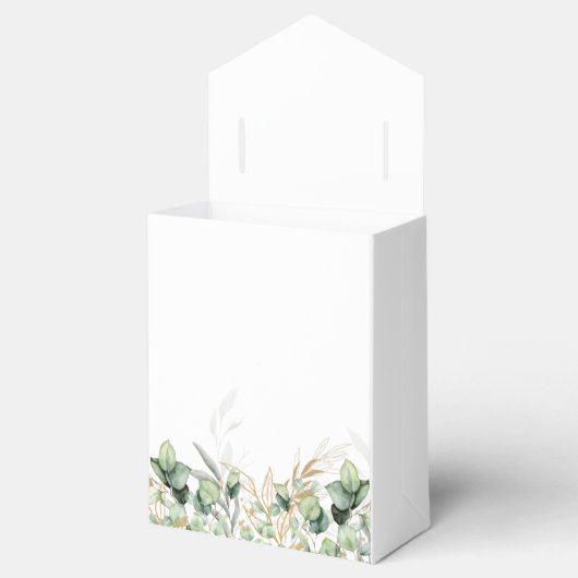 Eucalyptus Groen Blad & Goud Bedankdoosjes (Geopend)