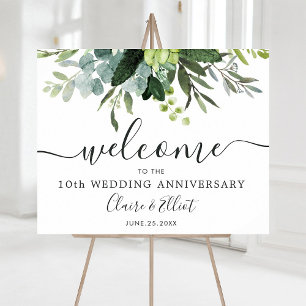 Eucalyptus Groen Blad Jubileum Welkom Bord Poster