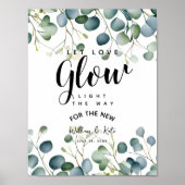 Eucalyptus groen blad laat liefde gloeien bruiloft poster (Voorkant)