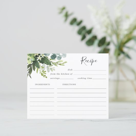 Eucalyptus Groen Blad Receptkaart (Staand voorkant)
