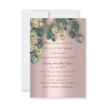 Eucalyptus groen blad Rose goud glittersjablonen