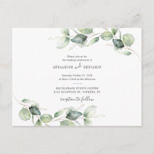 Eucalyptus groen blad rustieke landelijke bruiloft uitnodiging briefkaart
