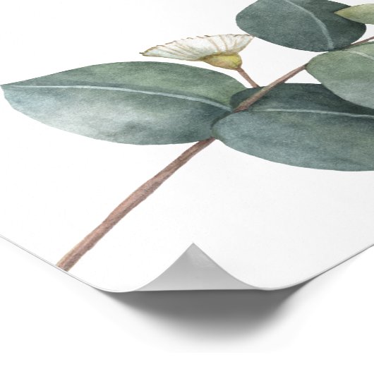 Eucalyptus groen blad theebruidsshower welkomstbor poster (Hoek)