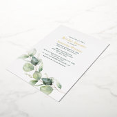 Eucalyptus groen bladeren Vrijgezellenfeest goud Folie Uitnodiging (Gedraaid)