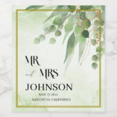 Eucalyptus Groen Bladgroen feestwijn Wijn Etiket (Enkel label)