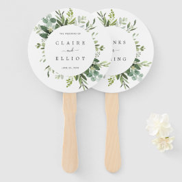 Eucalyptus Groen Bladgroen Trouwprogramma Hand Fan Handwaaier
