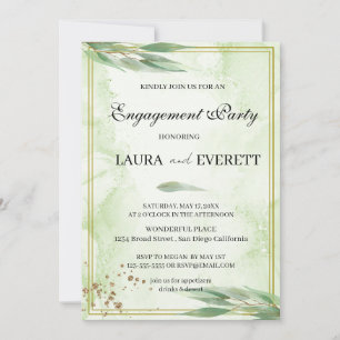 Eucalyptus Groen Bladgroen Verloving Uitnodiging