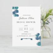 Eucalyptus groen blauw blad elegant rustiek kaart (Staand voorkant)