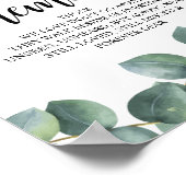 Eucalyptus groen blijvende herinnering gedenkteken poster (Hoek)