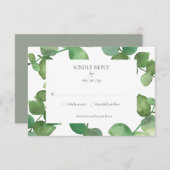 Eucalyptus groen bloem boeket RSVP (Voorkant / Achterkant)