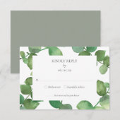 Eucalyptus groen bloem boeket RSVP Kaartje (Voorkant / Achterkant)