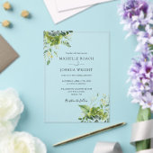 Eucalyptus groen Bloemen Elegante bruiloft Acryl Uitnodigingen (Insitu (Huwelijk))