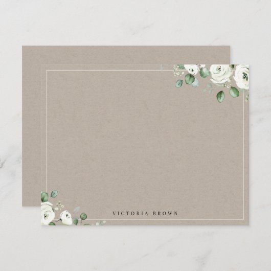 Eucalyptus groen Bloemen gepersonaliseerd briefpap Notitiekaartje (Voorkant / Achterkant)