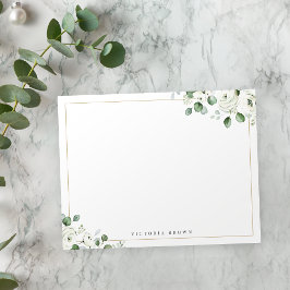 Eucalyptus groen Bloemen gepersonaliseerd briefpap Notitiekaartje