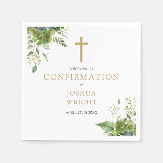 Eucalyptus groen Bloemenbevestiging Servet (Voorkant)