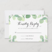 Eucalyptus groen bloemenbruiloft RSVP-Kaart RSVP Kaartje (Voorkant)