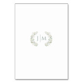 Eucalyptus groen bloemenbruiloft tafelnummers (Achterkant)