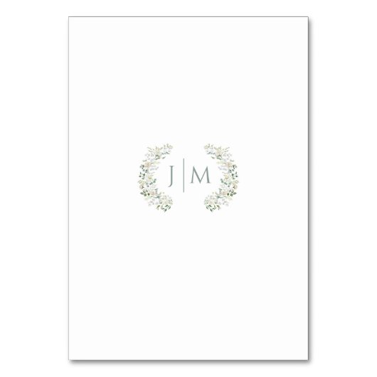 Eucalyptus groen bloemenbruiloft tafelnummers (Achterkant)