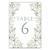 Eucalyptus groen bloemenbruiloft tafelnummers (Voorkant)