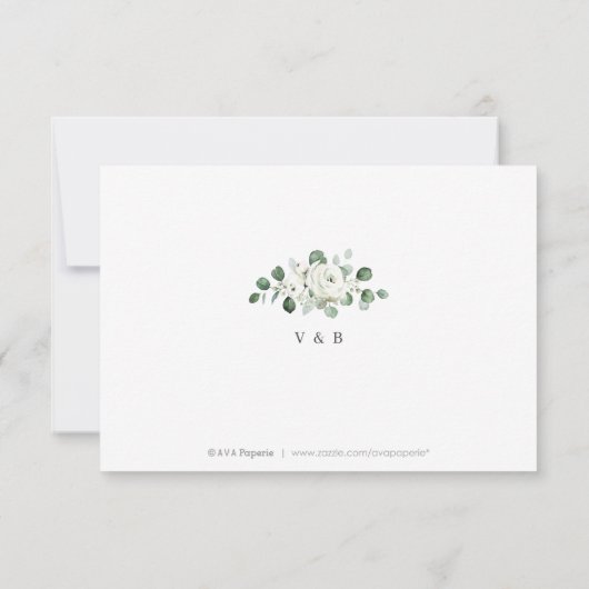 Eucalyptus groen bloemenrustiek bruiloft RSVP (Achterkant)