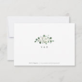 Eucalyptus groen bloemenrustiek bruiloft RSVP Kaartje (Achterkant)